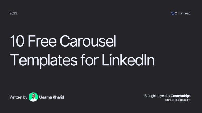 10 Free Carousel Templates for your LinkedIn content. - Contentdrips