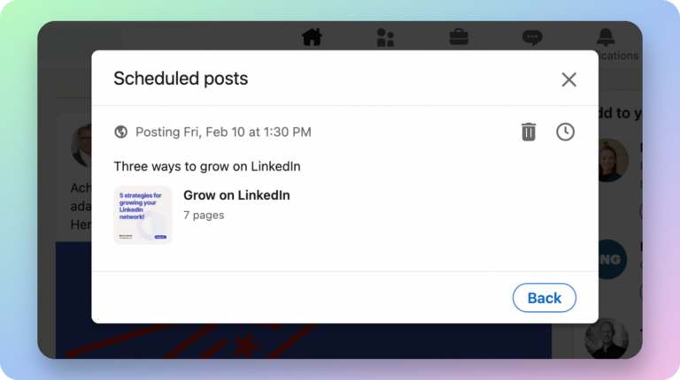 How to schedule a carousel post on LinkedIn - Contentdrips