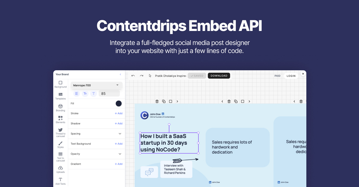 Embed API Contentdrips