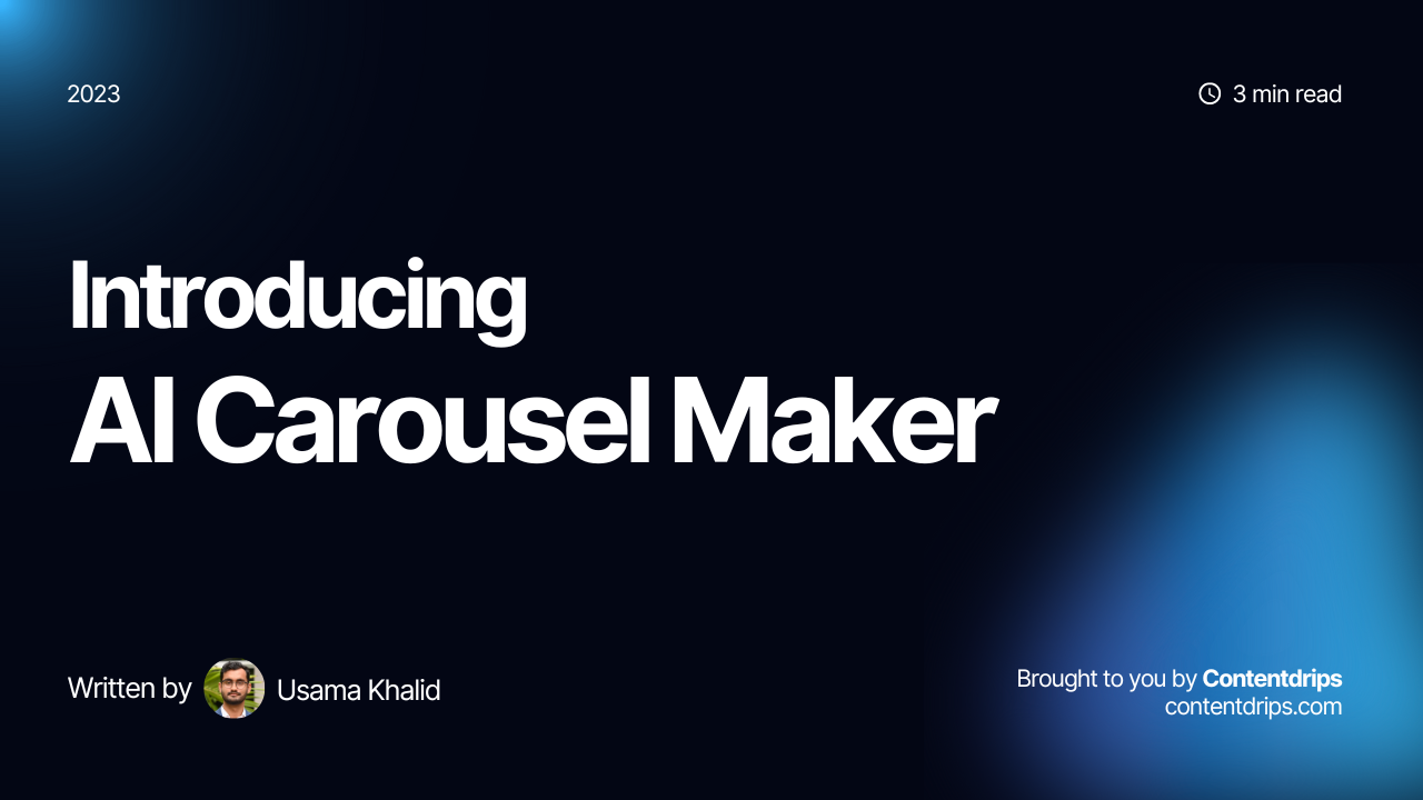 Our New AI Carousel Maker Contentdrips