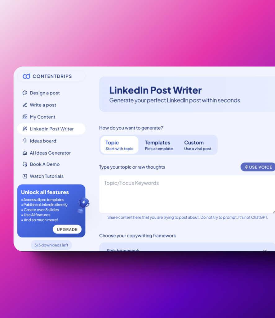 Contentdrips Linkedin Post writer