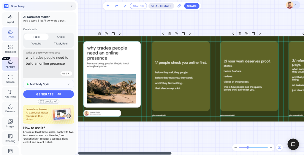 Contentdrips Carousel Templates: Generated a linkedin carousel using linkedin carousel templates