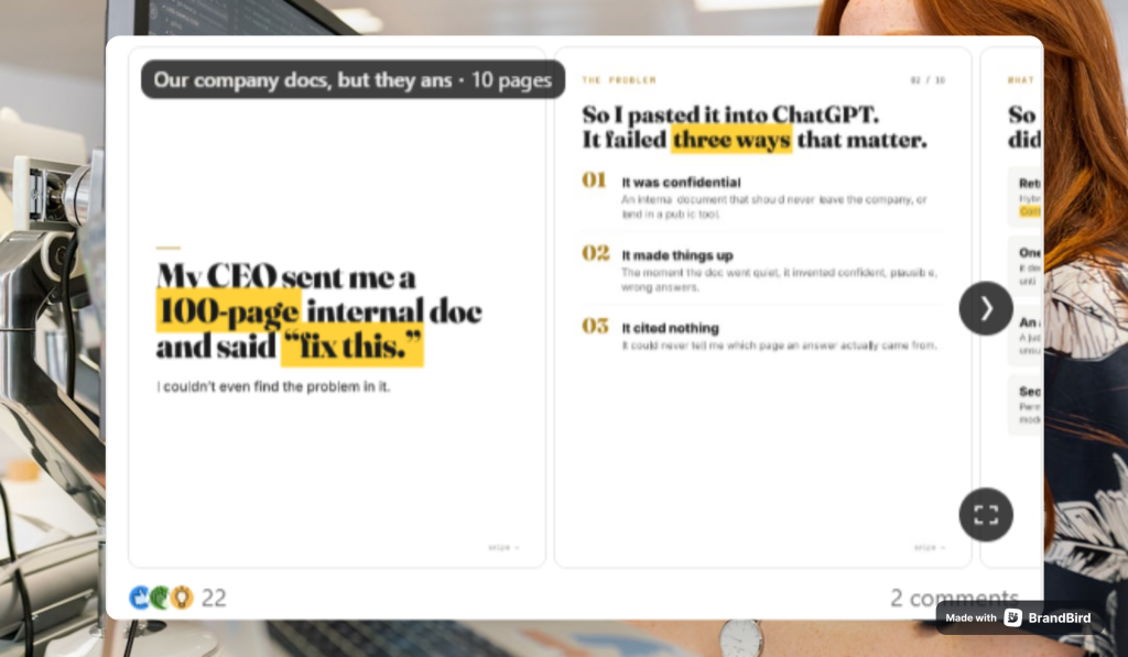Contentdrips: My CEO sent me a 100-page internal doc and said 'fix this.'" You physically cannot scroll past that without wanting to know what happened next. That's an open loop doing its job.